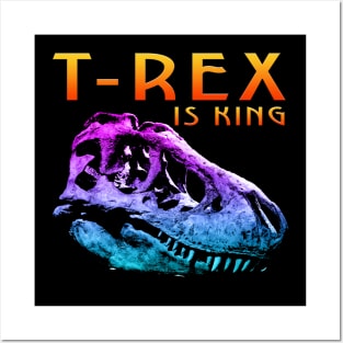 T Rex King Skull Posters and Art